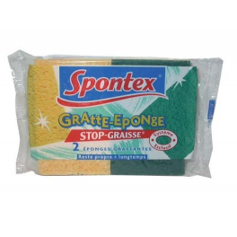 Vegetable sponge with grease guard, 2 pieces - Spontex PROFESSIONNEL - Référence fabricant : 437301