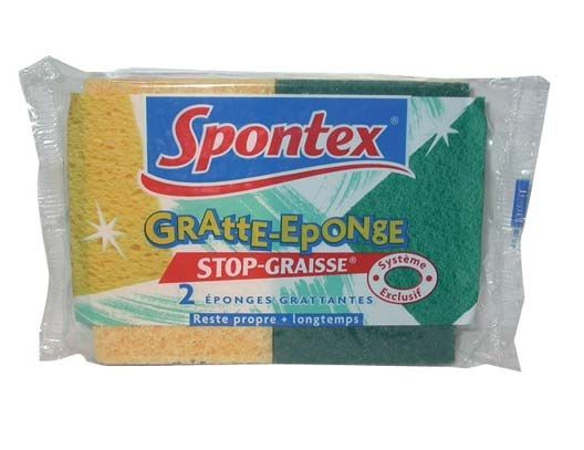 Vegetable sponge with grease guard, 2 pieces