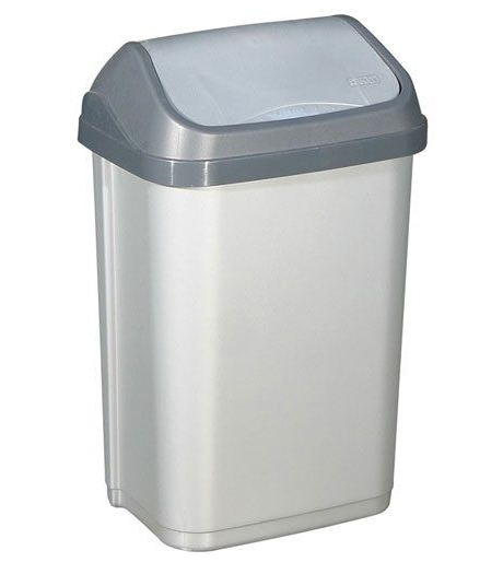 Waste bin with tilting lid 25 litres, 45x33x20 cm, grey