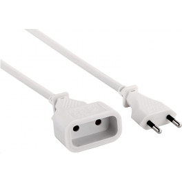 Extension cord 6A white, 2m - Electraline - Référence fabricant : 20647011J