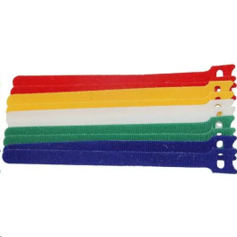 Velcro clamp, 12x200mm, 5 colours, 10 pieces - Electraline - Référence fabricant : 60700