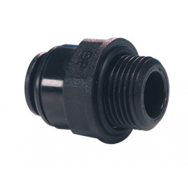 Male coupling 20 x 27 ( 3/4 ), for 10 mm hose, black acetal - John Guest - Référence fabricant : PM011014E