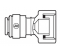Unión de acetal femenino, negro, fondo plano, 3/4, para manguera de 8mm - John Guest - Référence fabricant : JOHRACM321216E