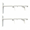 Double support 24x16, front clip, 80 to 140mm, white, 2 pieces
