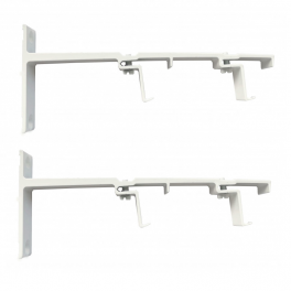 Double support 24x16, front clip, 80 to 140mm, white, 2 pieces - Cessot - Référence fabricant : 343761CT