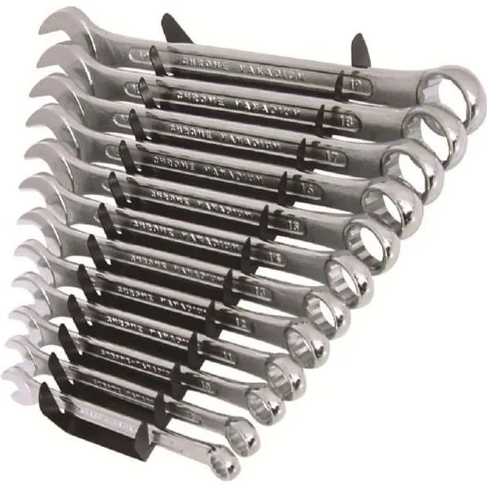 Combination wrenches, set of 12, 8 to 19 mm 