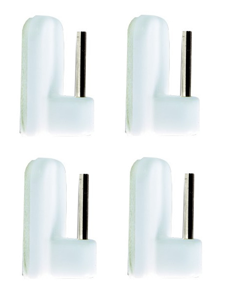 Adhesive rod holder, white, 4 pieces