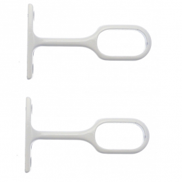 Oval tube holder for wardrobe, 30x15mm, projection 55mm, white, 2 pieces - Cessot - Référence fabricant : 131711CT