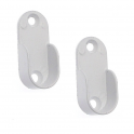 Endhalter für ovales Garderobenrohr, 30x15mm, weiß, 2 Stück