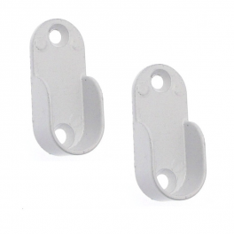 Support d'extrémité pour tube ovale de penderie, 30x15 mm, blanc, 2 pièces - Cessot - Référence fabricant : 132711CT