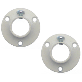 Support naissance embase 42 mm pour penderie diamètre 16 mm, 2 pièces, blanc - Cessot - Référence fabricant : 121011CT