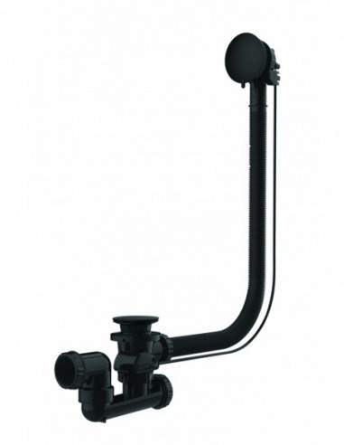 Automatic bathtub drain with cable, 650mm, black