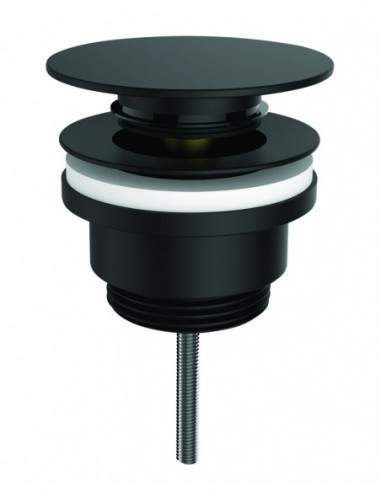 Desagüe de lavabo Digiclic negro, tornillo central de 80 mm, rango de apriete de 10 a 80 mm