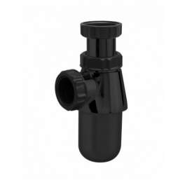 Black ABS basin trap 32mm, adjustable from 35 to 105mm - Valentin - Référence fabricant : 60700000500