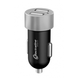12V, 2 USB 4.8A cigarette lighter adapter for smartphone - Electraline - Référence fabricant : 510343