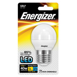 E27 Spherical LED Bulb, 470 lumens, 5.2W/40W - Energizer - Référence fabricant : ES15098