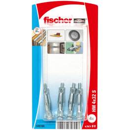 Metal dowel HM 4x32 S with screw 4x40mm, 4 pieces - Fischer - Référence fabricant : 546108