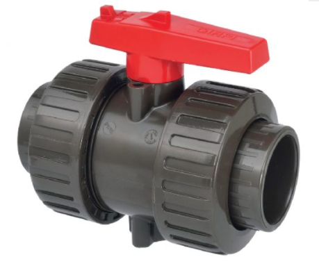 Ball valve with double union PVC HTA D.63