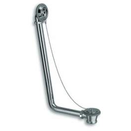 Exposed chrome-plated brass bathtub chain drain, without siphon - Sandri - Référence fabricant : V12C