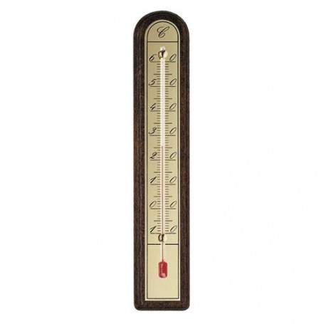 Indoor and outdoor thermometer in wood and aluminium