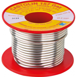 Tin solder coil - silver 3.5% Gas 250G - Castolin - Référence fabricant : 157GAZ2002P