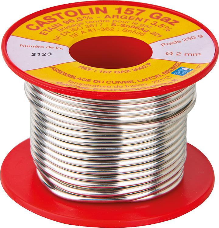 Tin solder coil - silver 3.5% Gas 250G