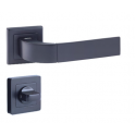 Door handle square 7, black, YALE Bologna, locking knob