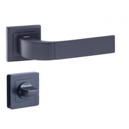 Maniglia della porta quadrata 7, nera, YALE Bologna, chiusura a pulsante - Vachette - Référence fabricant : YPP7-B-CB