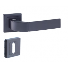 Tirador de puerta cuadrado 7, negro, YALE Bologna, cierre con llave - Vachette - Référence fabricant : YPP7-B-PC
