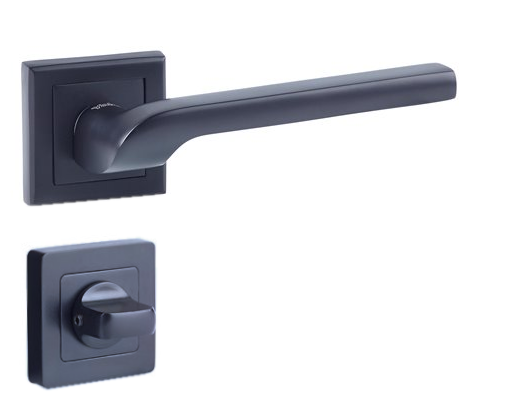 Door handle square 7, black, YALE Siena, locking button