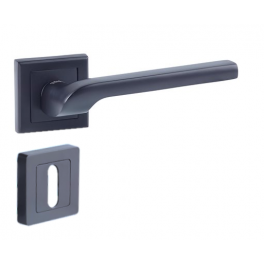 7" square door handle, black, YALE Siena, with keyway - Vachette - Référence fabricant : YPP7-S-PC