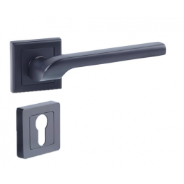 Maniglia della porta 7 quadrata, nera, YALE Siena, cilindro europeo - Vachette - Référence fabricant : YPP7-S-PE