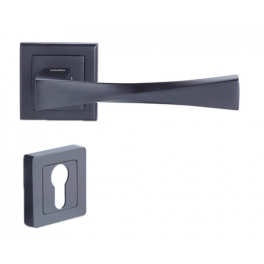 7" square door handle, black, YALE Verona, euro cylinder - Vachette - Référence fabricant : YPP7-V-PE
