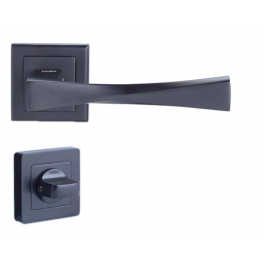 Door handle square 7, black, YALE Verona, locking button - Vachette - Référence fabricant : YPP7-V-CB
