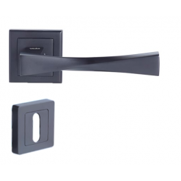 7" square door handle, black, YALE Verona, keyway - Vachette - Référence fabricant : YPP7-V-PC