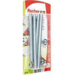 Threaded rod 8x110 mm with nut and washer, 4 pieces - Fischer - Référence fabricant : 503790
