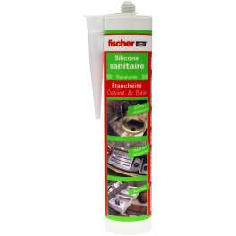Translucent sanitary silicone cartridge with fungicide 310ml - Fischer - Référence fabricant : 53397