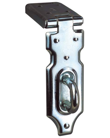 Non-returnable clasp with padlock holder, H85xW25mm, galvanized steel.