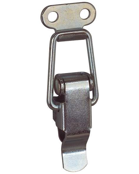 Lever lock with hook without padlock holder, 60x1.3mm, galvanized steel.