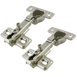 Invisible furniture hinges, 95° opening, nickel-plated steel D.26 mm, center distance 38 mm, 2 pieces - CIME - Référence fabricant : CQ.12570.2