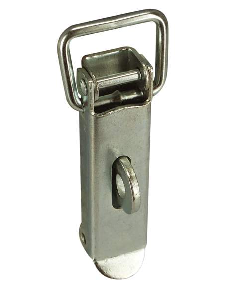 Clasp with padlock holder, delivered with hook, H88x1.24mm, galvanized steel.