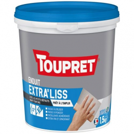 Smoothing compound for extra fine finishes, interior use, 1.5kg, white - TOUPRET - Référence fabricant : 545584