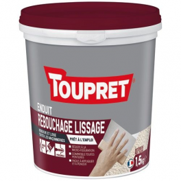 Exterior filling and smoothing compound, 1.5kg, white, with spatula - TOUPRET - Référence fabricant : 546375