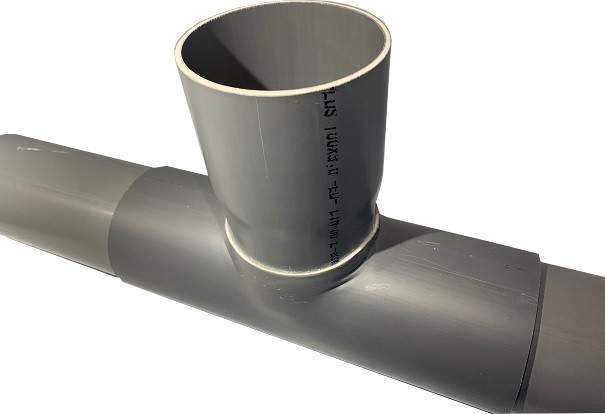 PVC-Abzweigsattel 50x50 mm bei 90 Grad, 15 cm lang