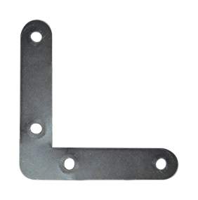 Flat bracket, frame with round end, 100x100x20 mm, galvanized steel