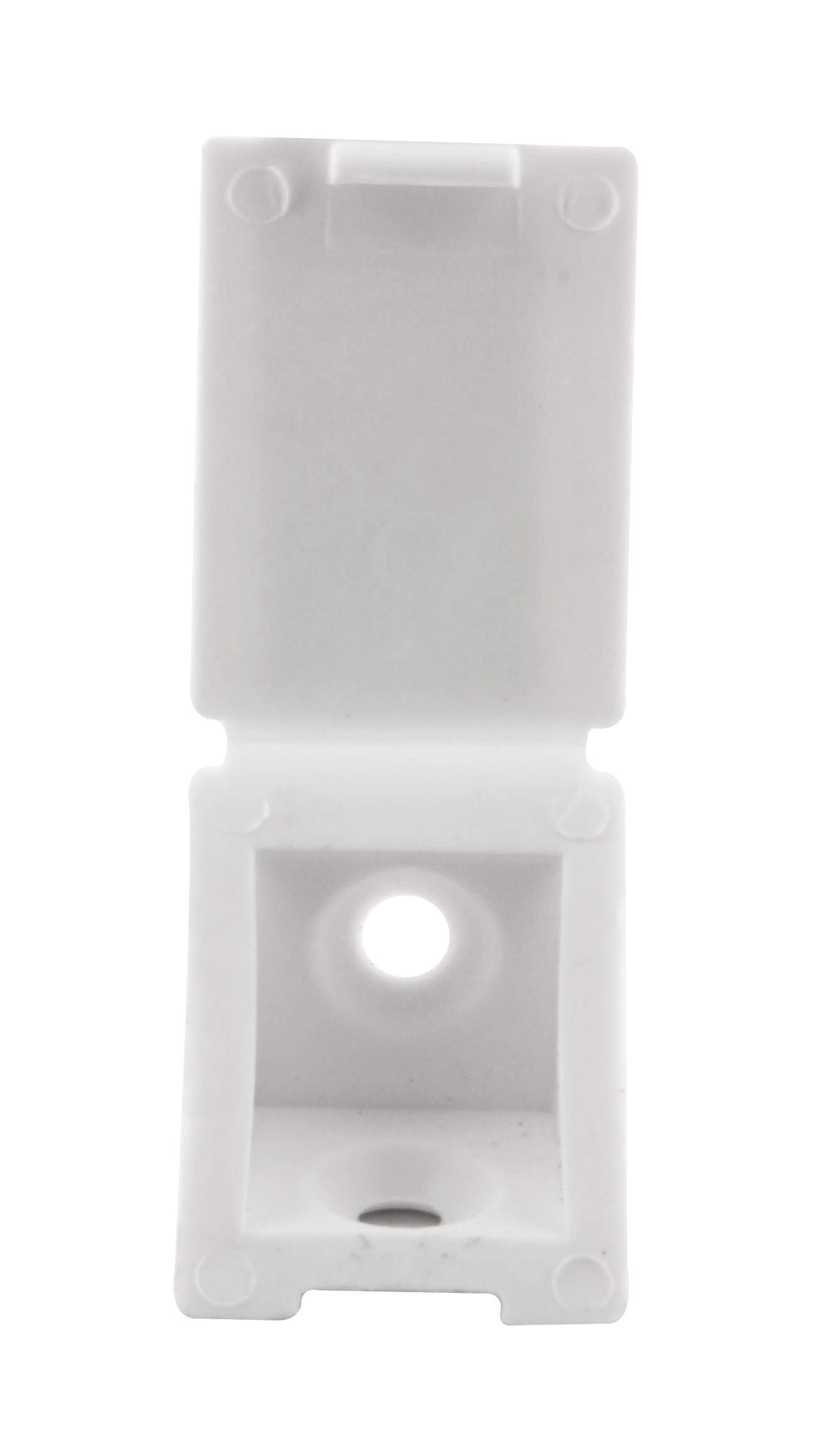 Single square cleat, white PVC, L22xH22x23mm, 12 pieces.