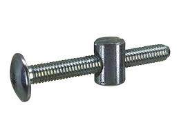 Screw 6x70mm + threaded assembly pin 10x14mm in galvanized steel, 4 pieces.