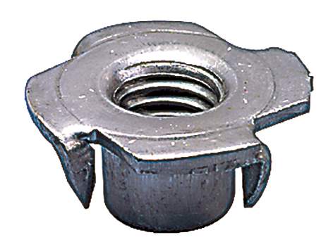 Knock-in nut with raw steel points D22xP11mm, drilling diameter 10mm, M8, 4 pieces.
