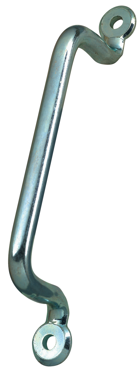 Maniglia per filo di tapparella con linguette, foro D.5.2mm, filo D8xL155mm, interasse 135mm.