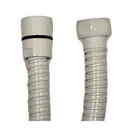 Manguera de ducha metálica flexible, con doble abrazadera, epoxi blanco, 1,5 m. - PF Robinetterie - Référence fabricant : 2554B
